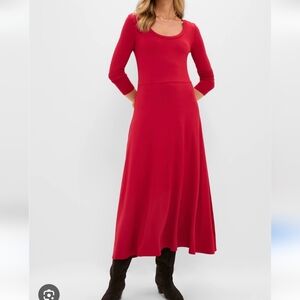Tuckernuck Emboldened Vibrant Red Long Sleeve Dress In Small